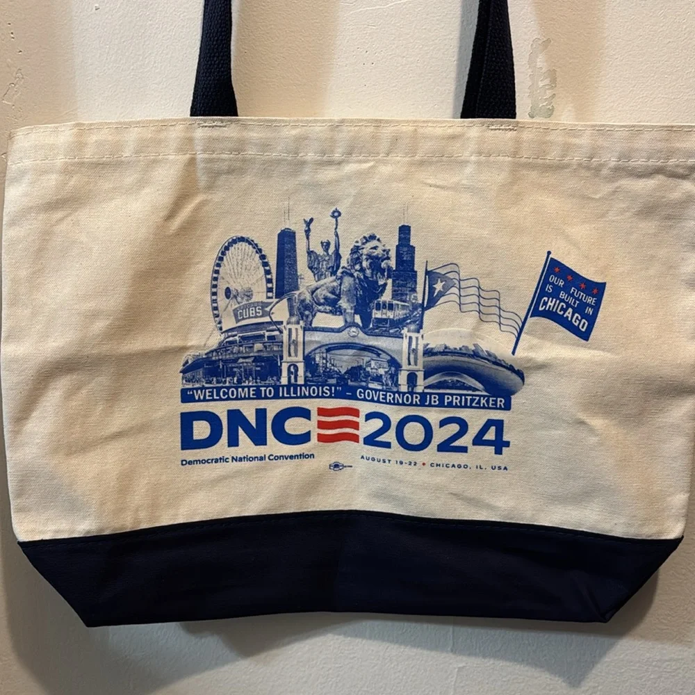 DNC Chicago 2024 Democratic National Convention Tote Bag & Pin Kamala Harris